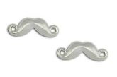 Brinco de bigode folheado a prata
