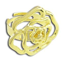 Anel ajustável folheado a ouro