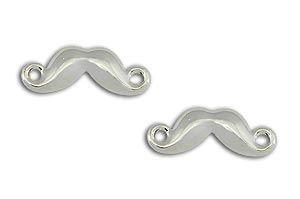 Brinco de bigode folheado a prata